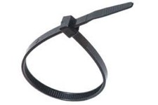 Releasable 7.5", 50 lb. UV Black Cable Ties - pack of 100 