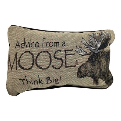 Moose Accent Small Throw Pillow Tapestry Word Hunting Cabin Country Home Decor