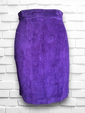 Vintage 1980  s Purple Suede Leather Pencil Mini Skirt