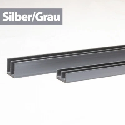 TERRA EXOTICA Glasführungsprofil E-Profil 200 cm 4 mm SET SILBER
