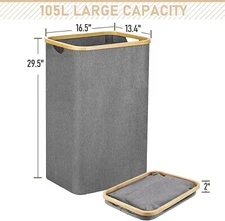 Gallelife Laundry Basket Tall Laundry Hamper With Handle 105 Liters Large Hamper