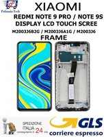 Xiaomi Redmi Note 9S / 9 S Touchscreen Display Rahmen Originale Pari GLS Schwarz