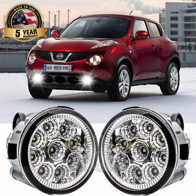 Pair of Bumper White LED Fog Light Driving Lamps For NISSAN JUKE 2011-2014