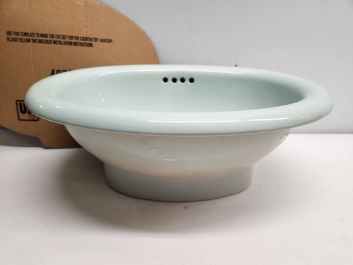Crane 4679 Cheri 314 Seafoam Green Oval Vanity Bathroom Sink - Bild 3 von 3