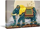 Canvas Wall Art Picture  24x16 Inch  Colorful Elephant Animal  Print Wall Décor