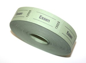 Rolle Mit 1000 Wertmarken Grün - Fortlaufend Nummeriert, 57x30 Mm