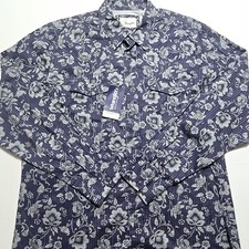 Wrangler Western Wear Men's XL Floral Pearl Snap Classic Fit Button Up Shirt