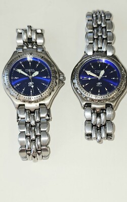 2 Fossil Blue Men s Watch 100 & 50 Meters RN:AM-3067