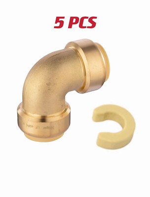 EFIELD  5 PCS 1'' x1'' PUSH FIT ELBOW &DISCONNECT CLIP, LEAD FREE