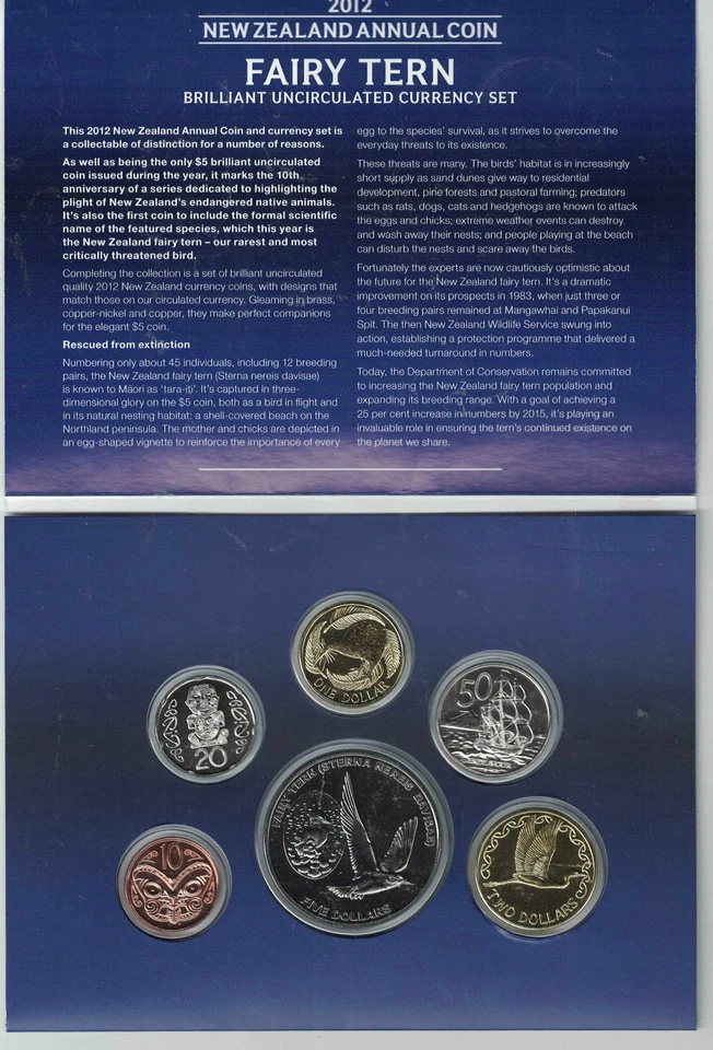 New Zealand  - 2012 - Brilliant Uncirculated Coin Set - Fairy Tern - Image 2 of 4