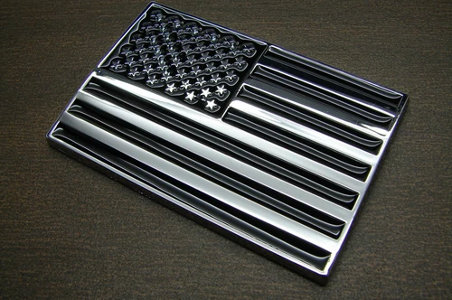 (1) AMERICAN TACTICAL FLAG ABS 3D CHROME BLACK CAR EMBLEM STICKER DECAL