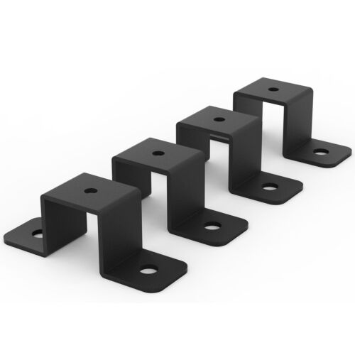 4Pcs Square Pipe Clamp, Black Strap Post Ties Brackets, U Shaped Connector Br...