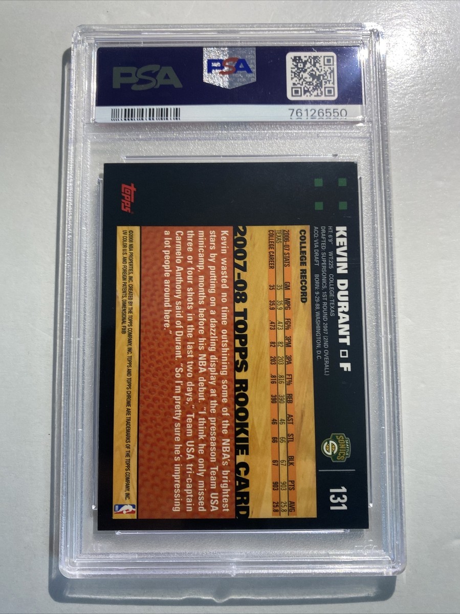 その他 KEVIN DURANT TOPPS CHROME RC #131 PSA 9 Kevin Durant Rookie Card Topps Chrome 131 BGS 9 | eBay