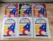 Rainbow Presto 1.75" FELT LETTERS Lot of 6 Packs Red-White-Black Stick Peel NOS