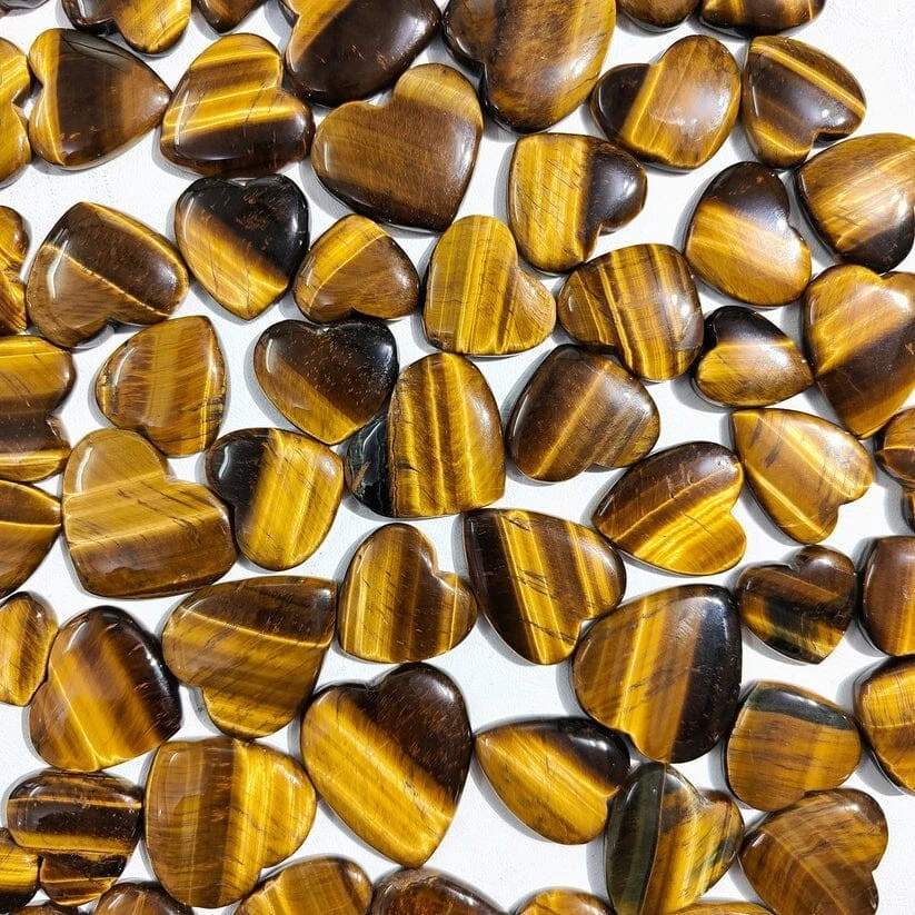 AA++ LOTE AL POR MAYOR DE PIEDRAS PRECIOSAS SUELTAS CABUJÓN FORMA CORAZÓN OJO DE TIGRE NATURAL Foto 2 de 4