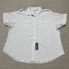 Van Heusen The Aviator Button Up Shirt Men’s Size 24 White NWT Short Sleeve
