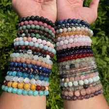 Wholesale Grade A Genuine Gemstone Bead Bracelets Choose from 40 Types Stone