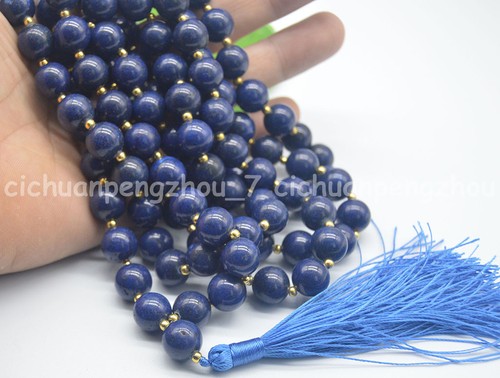 Beads,Lapis Lazuli Yoga Mala 108 Beads Necklace 6 Mm Round Beads