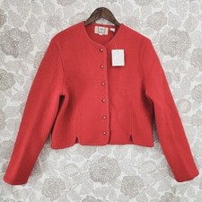 Nwt Field Manor 100% Wool Women's Blazer Red Size 14