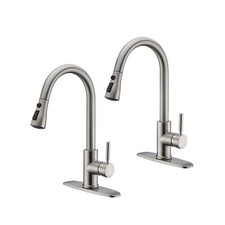 WEWE Kitchen Faucet with Pull Down Sprayer, Brushed Nickel Kitchen Sink Fauce...
