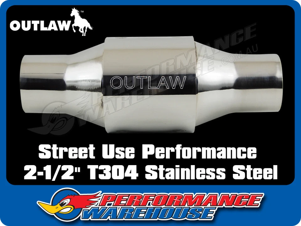 Outlaw Catalytic Converter Street Use Performance 2½" Stainless Steel