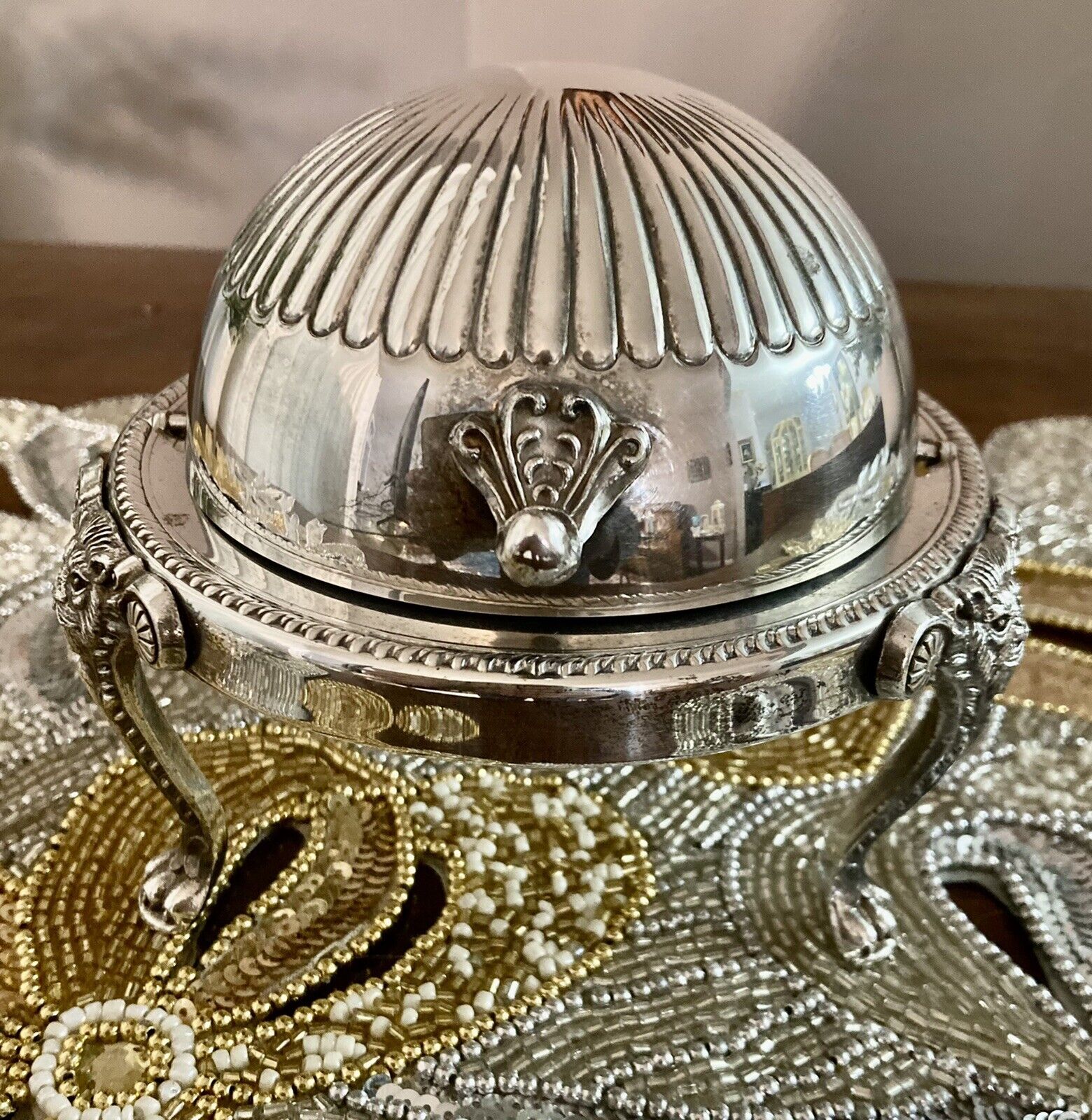 Vintage 1883 F.B. Rogers Silver Co. 273 Dome Roll Top Caviar/Butter Dish Server