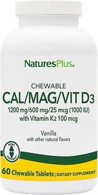 Natures Plus CAL-MAG-VIT D3- 60 Kautabletten- Vanilla (67,17 EUR/kg)