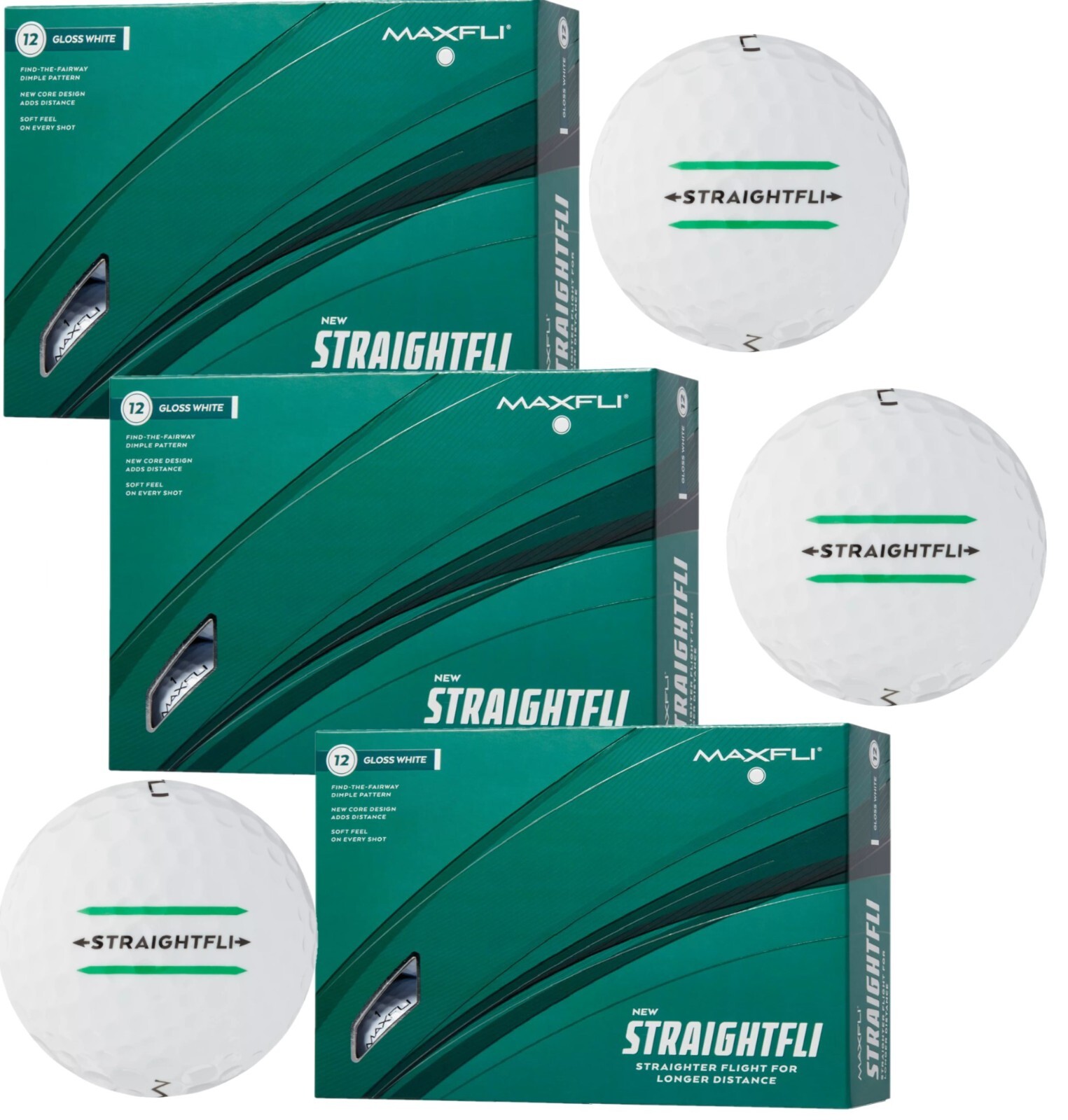 Maxfli 2023 Straightfli Golf Club Balls /MATTE ORANGE/GLOSS WHITE