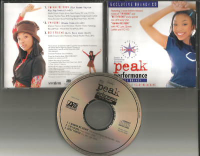 BRANDY Peak Performance I m Yours /best /wanna w/ 3 RARE REMIXES PROMO CD Single