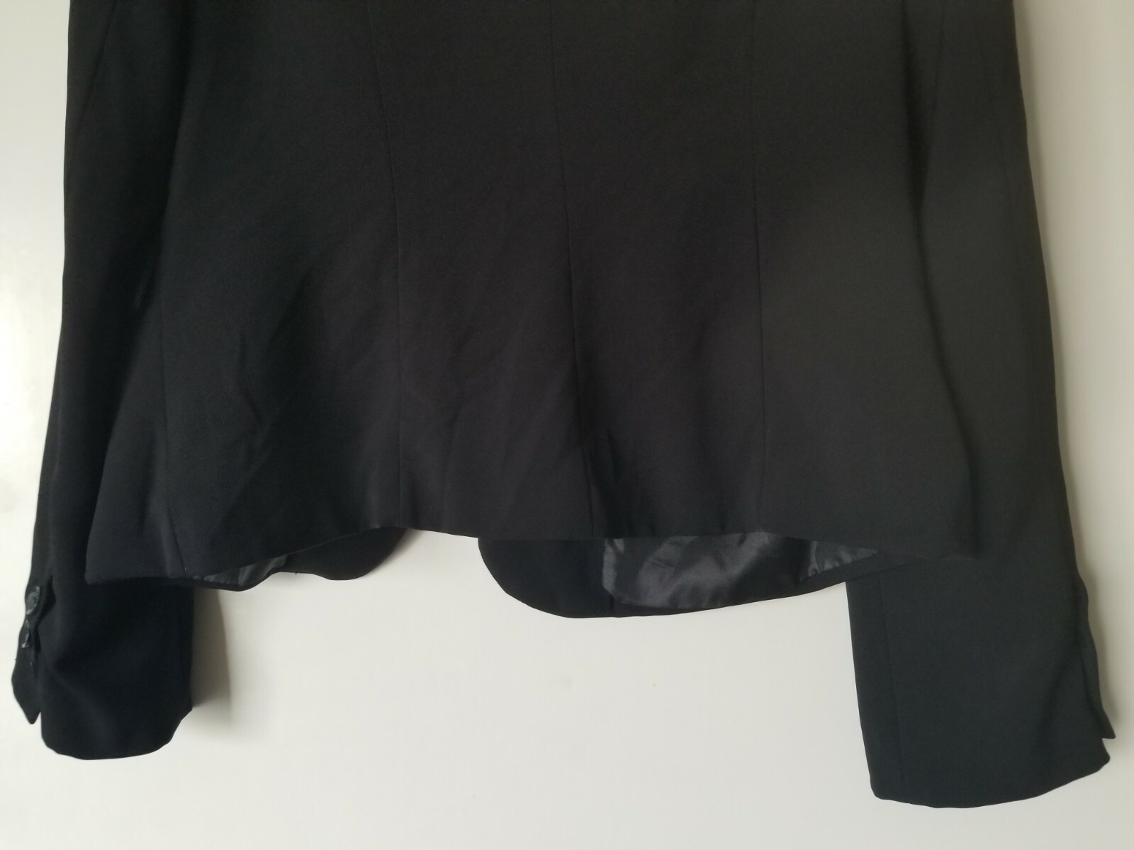 Papaya Basic Solid Black Long Sleeve Single Butto… - image 8