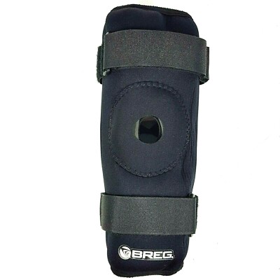 Breg Hinged Knee Brace Injury Sprain Orthotic Neoprene Adjustable Black Small