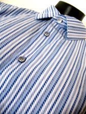 Tasso Elba, Men's , Dress Shirt, Blue/White Striped, XL