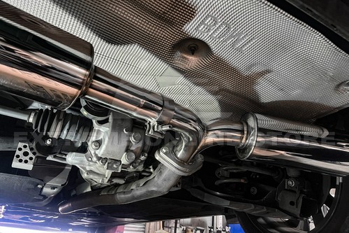 For 19-Up Mazda 3 Hatchback CX-30 | T-304 Axle Back 4" Tips Dual Muffler Exhaust - Picture 4 of 17