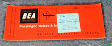BEA British European Airways USED VINTAGE AIRLINE TICKET 1962 PLANE AERONAUTICA