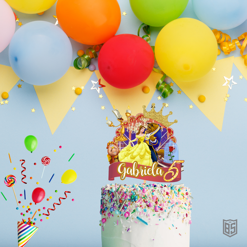 DECORACIÓN PARA TARTA DE CUMPLEAÑOS, CAKE TOPPER PERSONALIZADO, PRINCESA - Imagen 2 de 2
