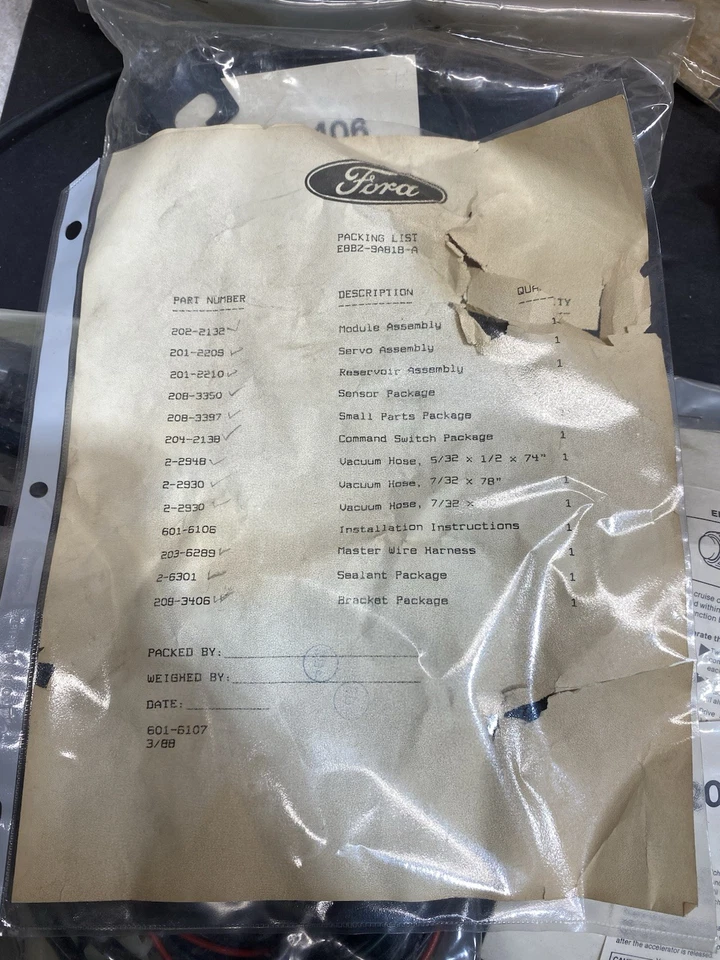 NOS Ford E8BZ-9A818-A Cruise Control Kit - Image 4 of 4