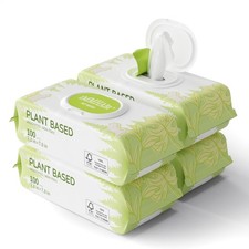 400 Unscented Pet Wipes for Paws and Butt Plant Based Hypoallergenic Pets Cle...