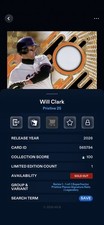 Will Clark Digital Bunt Pristine Pieces Signature Superfractor Legendary 1/1