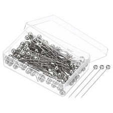 100Pcs Sewing Pins Straight Pin with Plastic Pearlized Ball Head Silver