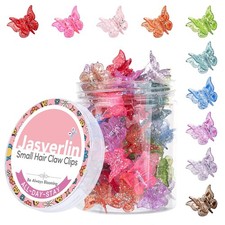 Glitter Mini Butterfly Hair Claw Clips, Sparkly Colorful Hair Accessories for...