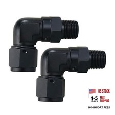 6AN Female to 3/8-18 NPT Pipe Swivel Adapter Fitting 6AN to 3/8 NPT 90 Degree