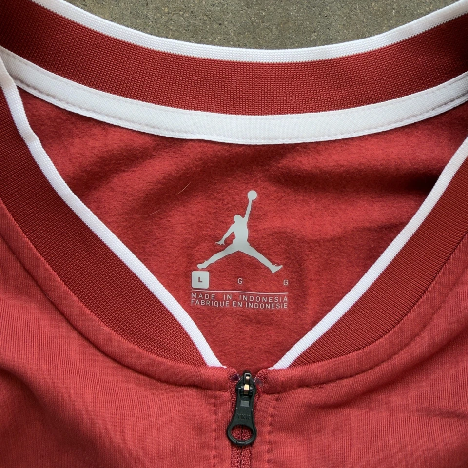 TOTALMENTE NUEVO Pullover Oklahoma Sooners Adulto Grande Rojo Nike Jordan Cuarto Cremallera Foto 3 de 4