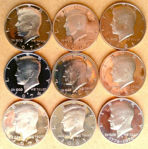 1976 2004 Half Dollar Lot Of 9 John F Kennedy S MINT Clad Proof Set Half Dollars