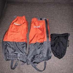 Montbell Stretch GORE-TEX 13” Gaiters Orange & Black ~ Size Small ~ Excellent