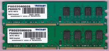 4GB 2x2GB PC2-6400 DDR2-800 PATRIOT PSD22G80026 PS000670 Desktop Ram Memory Kit