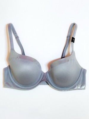 32 C Victoria Secret Women s Grey Silver Metallic Rim Bra Sexy High Quality