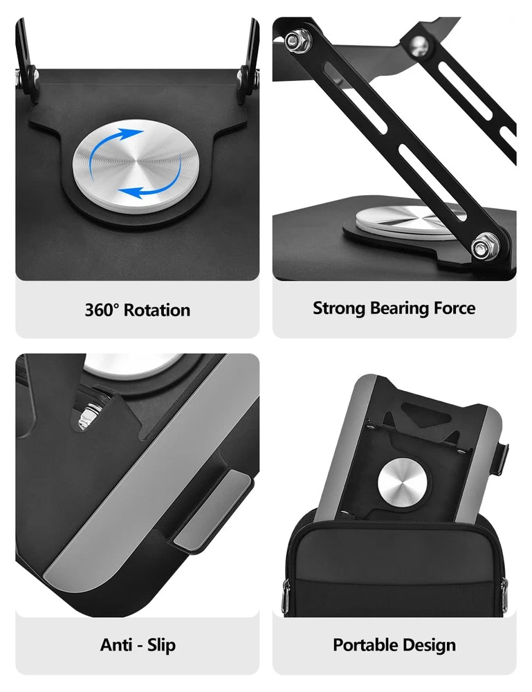Laptop Stand for Desk, Adjustable Computer Stand with 360° Rotating Base, Lap...