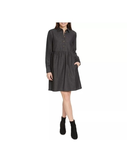 Nine West Women's Soft Denim Pockets Dress Large