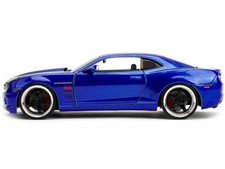 2010 Chevrolet Camaro Candy Blue With Black Hood Bigtime Muscle Series 124 Di