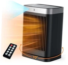  Space Heaters with Motion Sensor, 1500W Ceramic Heating with Remote, Portable 